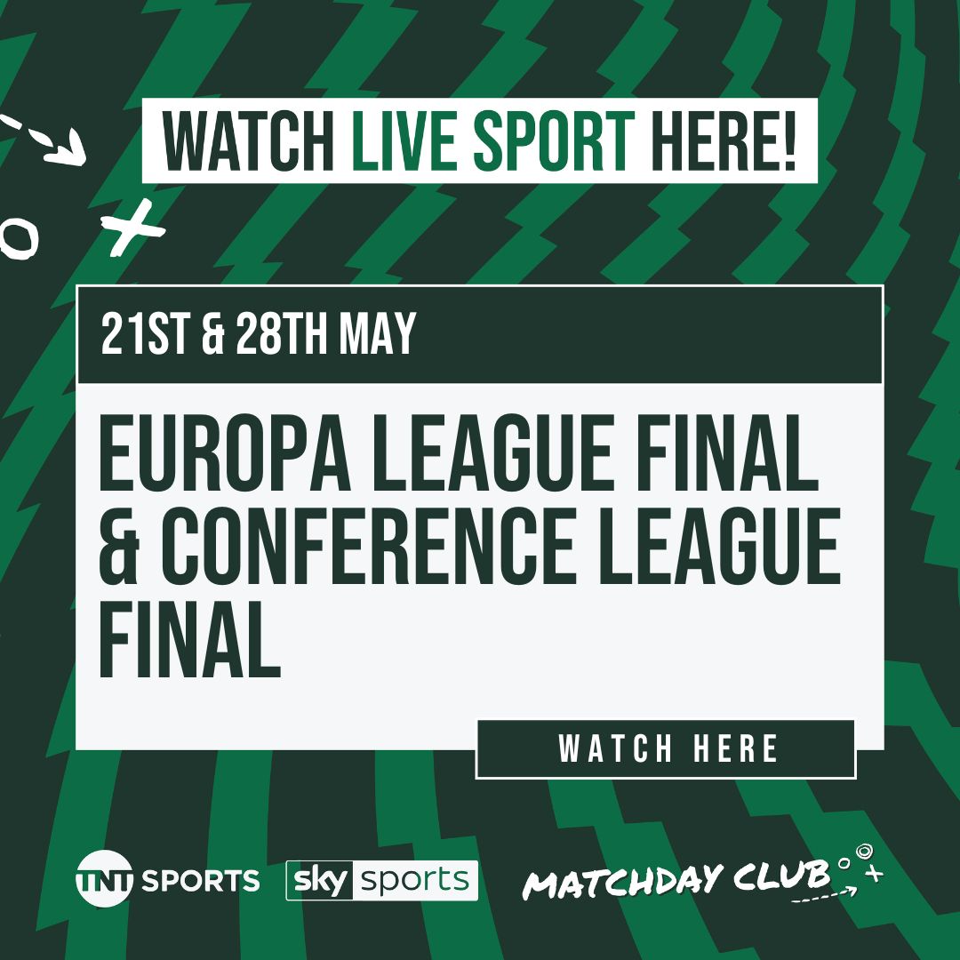 May finals - European cup finals shown live here Wednesday 21st and 28th May
