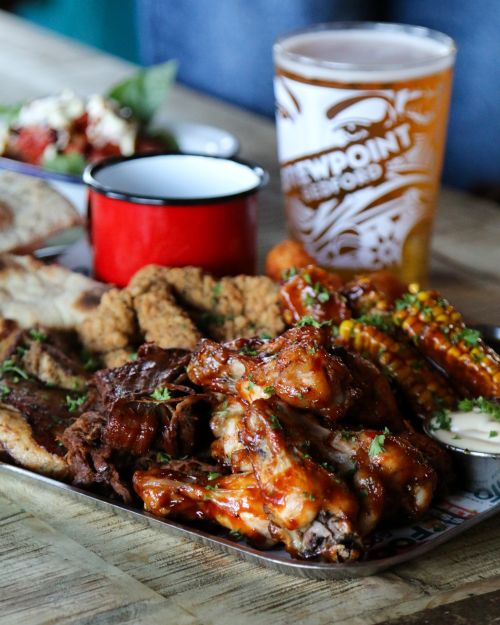 Picky bits sharer with pulled bbq brisket and sticky bbq sweetcorn ribs